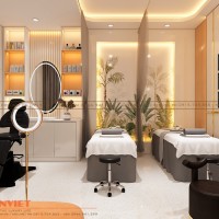 Thiết kế spa Dr. Mommy mang phong cách hiện đại, nhẹ nhàng